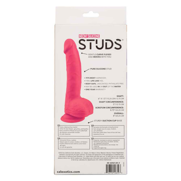 Neon Silicone Studs 6 Inch - Pink Neon Silicone Studs 6 Inch - Pink