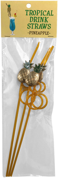 Tropical Drinking Straws - Pineapple - 3 Pack Tropical Drinking Straws - Pineapple - 3 Pack