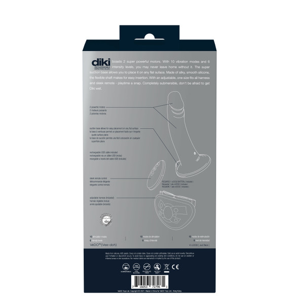 Diki Rechargeable Vibrating Dildo With Harness - Just Black Diki Rechargeable Vibrating Dildo With Harness - Just Black