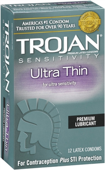 Trojan Sensitivity Ultra Thin Lubricated Condoms - 12 Pack Trojan Sensitivity Ultra Thin Lubricated Condoms - 12 Pack