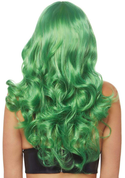 24 Inch Misfit Long Wavy Bang Wig - Green 24 Inch Misfit Long Wavy Bang Wig - Green