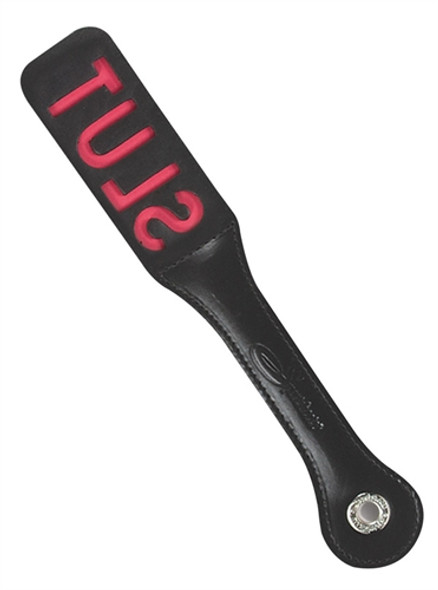 12 Inch Leather Impression Paddle - Slut 12 Inch Leather Impression Paddle - Slut