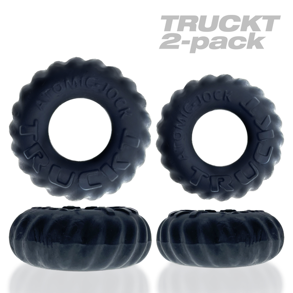 Truckt 2 Piece Cockring Set Atomic Jock - Night Black Truckt 2 Piece Cockring Set Atomic Jock - Night Black