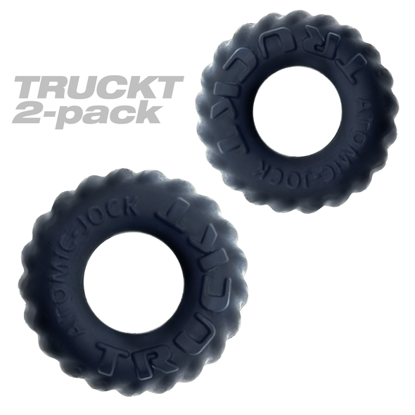 Truckt 2 Piece Cockring Set Atomic Jock - Night Black Truckt 2 Piece Cockring Set Atomic Jock - Night Black