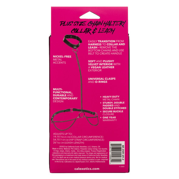 Euphoria Collection Plus Size Chain Halter/collar and Leash - Black Euphoria Collection Plus Size Chain Halter/collar and Leash - Black