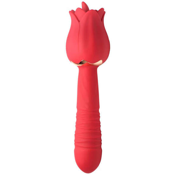 Bloomgasm Racy Rose Thrust and Lick Vibrator - Red Bloomgasm Racy Rose Thrust and Lick Vibrator - Red