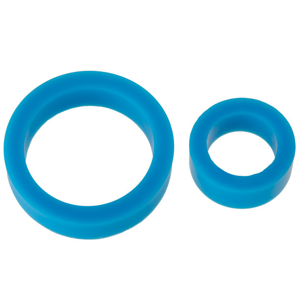 Titanmen Cock Ring Platinum Silicone Double Pack - Blue Titanmen Cock Ring Platinum Silicone Double Pack - Blue
