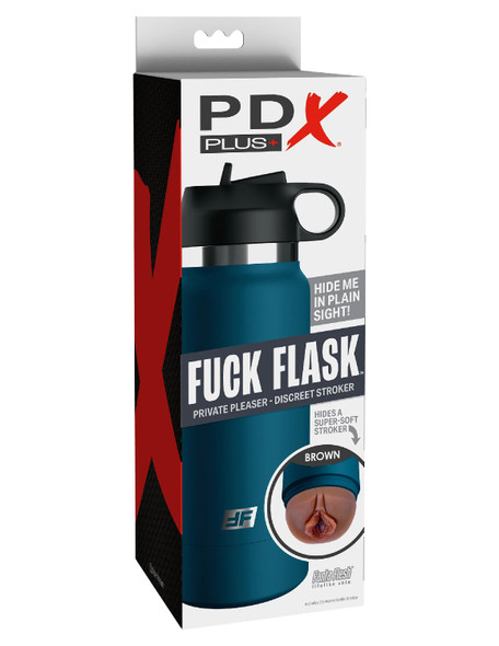 Fuck Flask - Private Pleaser - Blue Bottle - Brown Fuck Flask - Private Pleaser - Blue Bottle - Brown