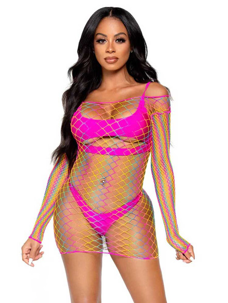 Pretty in Paradise Rainbow Mini Dress - One Size - Rainbow Pretty in Paradise Rainbow Mini Dress - One Size - Rainbow