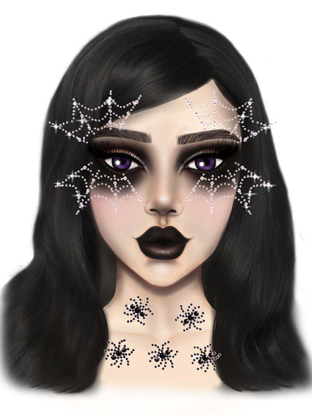 Spider Web Face Jewels Sticker Spider Web Face Jewels Sticker
