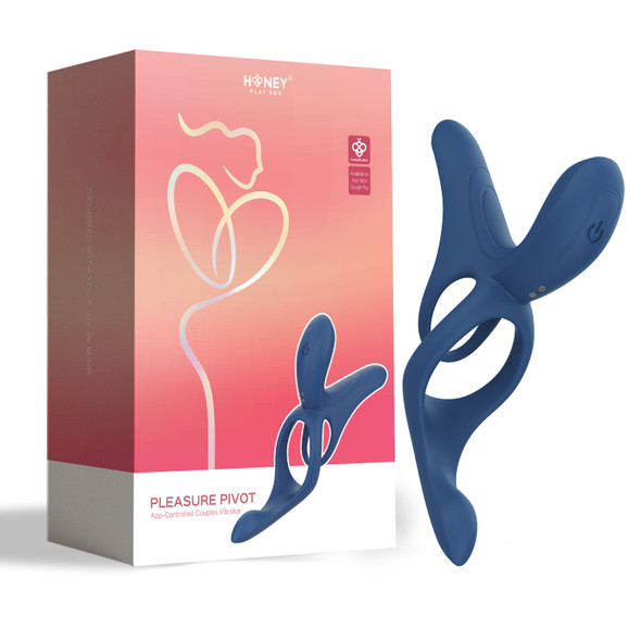 Pleasure Pivot - App Controlled - Couples Vibrator - Navy Blue Pleasure Pivot - App Controlled - Couples Vibrator - Navy Blue