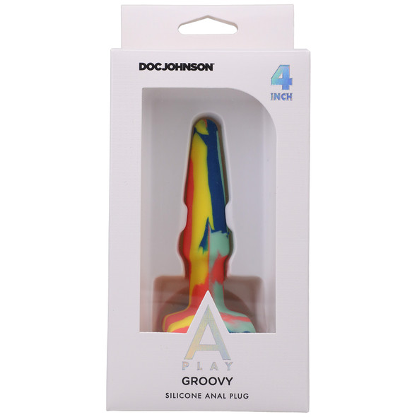 A-Play Groovy Silicone Anal Plug 4 Inch - Sunrise A-Play Groovy Silicone Anal Plug 4 Inch - Sunrise
