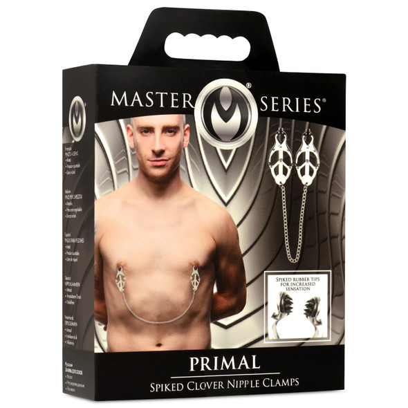 Primal Spiked Clover Nipple Clamps - Silver Primal Spiked Clover Nipple Clamps - Silver