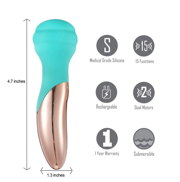 Kali 15-Function Rechargeable Wireless Dual Motor Mini Wand Kali 15-Function Rechargeable Wireless Dual Motor Mini Wand