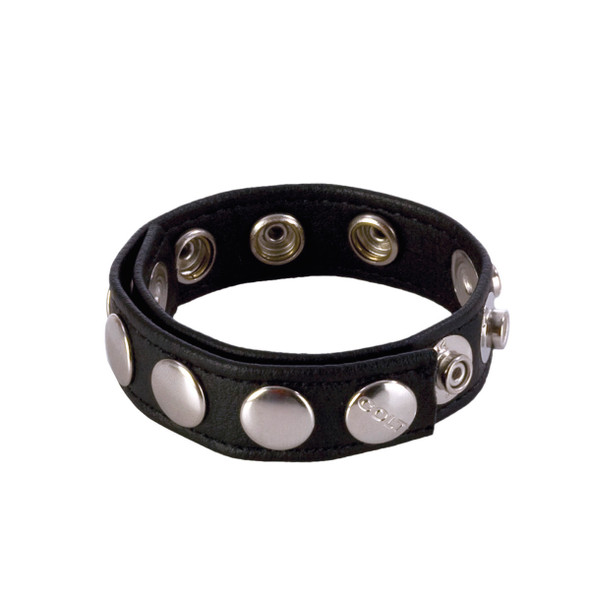 Colt 8 Snap Fastener Leather Strap - Black Colt 8 Snap Fastener Leather Strap - Black