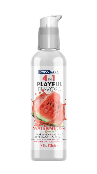 Swiss Navy 4-in-1 Playful Flavors - Watermelon 4 Oz Swiss Navy 4-in-1 Playful Flavors - Watermelon 4 Oz