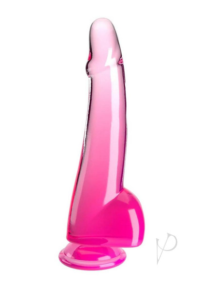 Kc 10 Cock Clear W/balls Pink Kc 10 Cock Clear W/balls Pink