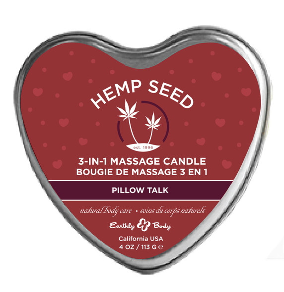 Hemp Seed 3-in-1 Massage Candle - Pillow Talk - 4 Oz Hemp Seed 3-in-1 Massage Candle - Pillow Talk - 4 Oz