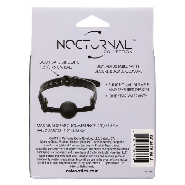 Nocturnal Collection Ball Gag - Black Nocturnal Collection Ball Gag - Black