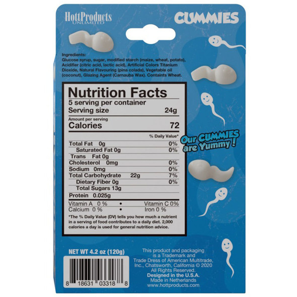 Sperm Shape Gummies Pina Colada Flavored 4.2oz Sperm Shape Gummies Pina Colada Flavored 4.2oz