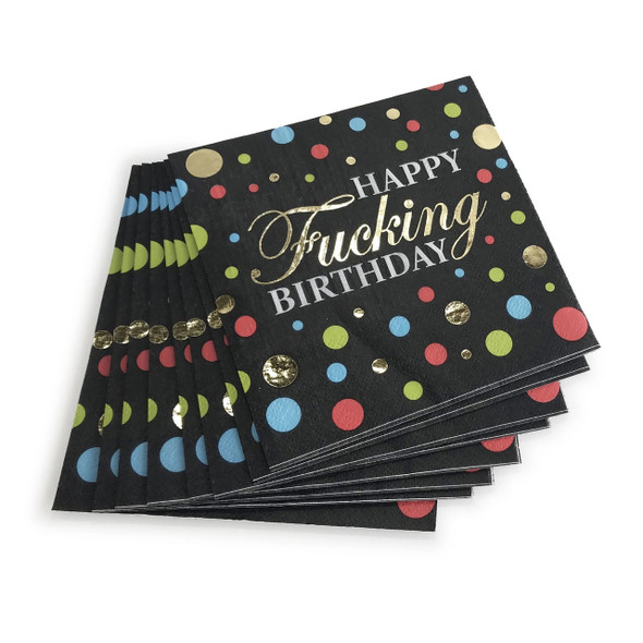 Happy Fucking Birthday Cocktail Napkins Happy Fucking Birthday Cocktail Napkins