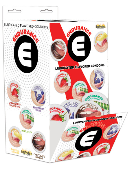Endurance Condoms - 144 Count Wall Mount Display - Assorted Flavors Endurance Condoms - 144 Count Wall Mount Display - Assorted Flavors