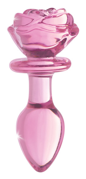 Pink Rose Glass Anal Plug - Medium Pink Rose Glass Anal Plug - Medium