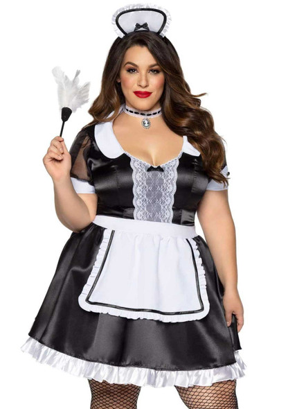Plus Classic French Maid Costume - 1x/2x - Black / White Plus Classic French Maid Costume - 1x/2x - Black / White