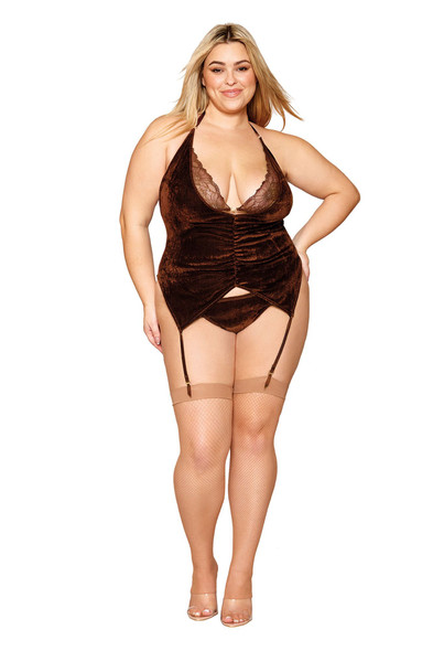 Shirt Garter Slip and G-String - Queen Size - Espresso Shirt Garter Slip and G-String - Queen Size - Espresso