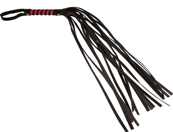 Sex and Mischief Stripe Flogger - Red and Black Sex and Mischief Stripe Flogger - Red and Black