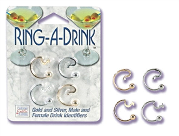 Ring a Drink Gold and Silver Male and Female Drink Identifiers Ring a Drink Gold and Silver Male and Female Drink Identifiers
