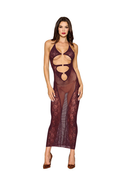 Bodystocking Gown and Shrug Dmnd - One Size - Cherry Lacquer Bodystocking Gown and Shrug Dmnd - One Size - Cherry Lacquer