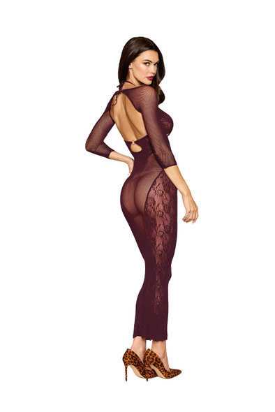 Bodystocking Gown and Shrug Dmnd - One Size - Cherry Lacquer Bodystocking Gown and Shrug Dmnd - One Size - Cherry Lacquer