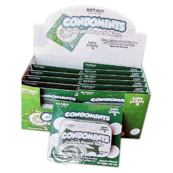 Condomints Spearmints Flavor Condoms Shaped Mints Display Condomints Spearmints Flavor Condoms Shaped Mints Display