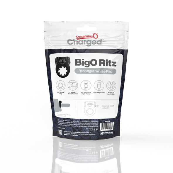 Screaming O - Big O Ritz Rechargeable Vibe Ring - Black Screaming O - Big O Ritz Rechargeable Vibe Ring - Black