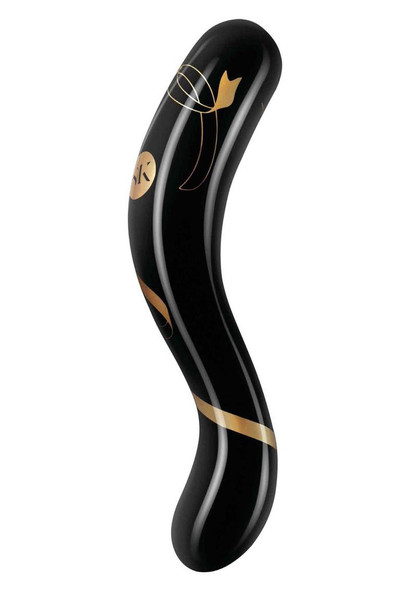 Secret Kisses - 7 Inch Handblown Double Ended Dildo - Black Secret Kisses - 7 Inch Handblown Double Ended Dildo - Black