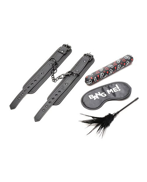 Bang - Bondage Kit - XL Bullet, Cuffs, Tickler and Blindfold - Black Bang - Bondage Kit - XL Bullet, Cuffs, Tickler and Blindfold - Black