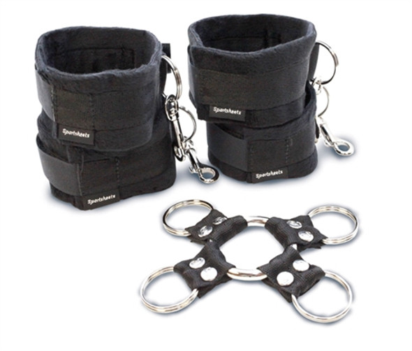 5 Piece Hog Tie and Cuff Set - Black 5 Piece Hog Tie and Cuff Set - Black