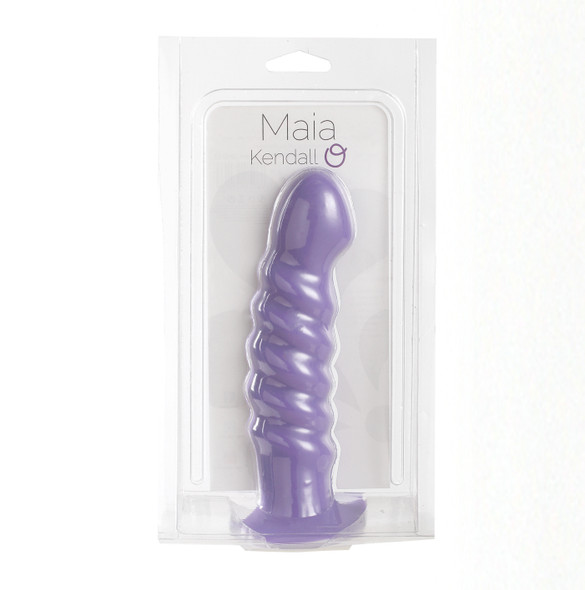Kendall Silicone Dong Swirled Satin Finish - Neon Purple Kendall Silicone Dong Swirled Satin Finish - Neon Purple
