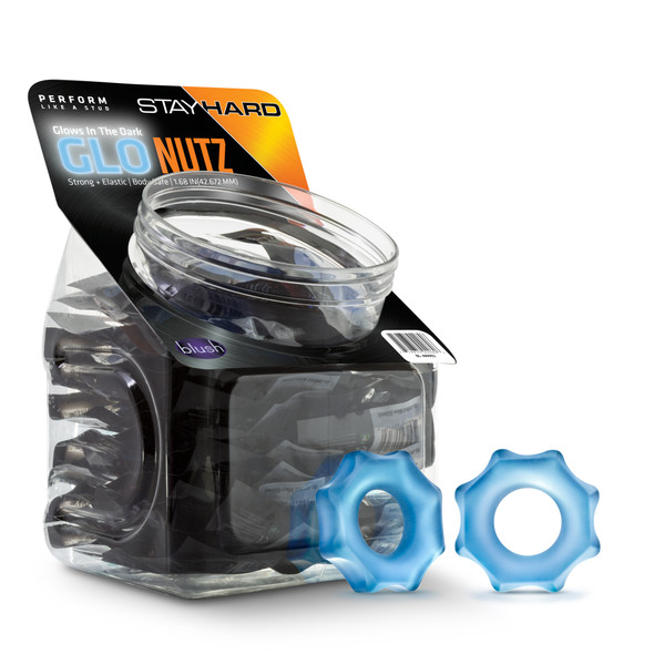 Stay Hard - Glo Nutz - 40 Piece Fishbowl - Blue Stay Hard - Glo Nutz - 40 Piece Fishbowl - Blue