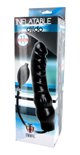 Inflatable 11 Inch Super Dong - Black Inflatable 11 Inch Super Dong - Black