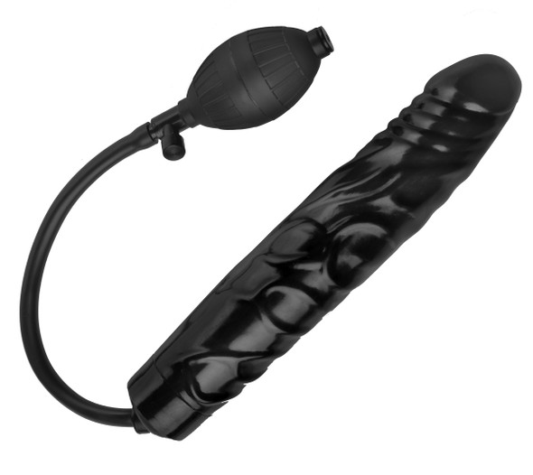 Inflatable 11 Inch Super Dong - Black Inflatable 11 Inch Super Dong - Black