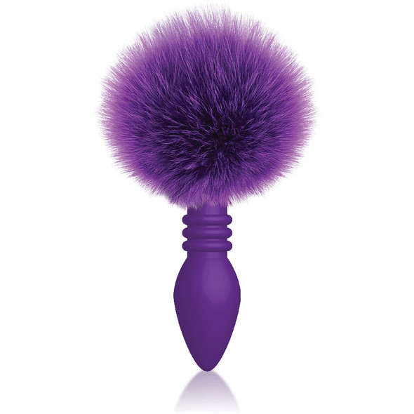 The 9's Cottontails Silicone Bunny Tail Butt Plug - Ribbed Purple The 9's Cottontails Silicone Bunny Tail Butt Plug - Ribbed Purple