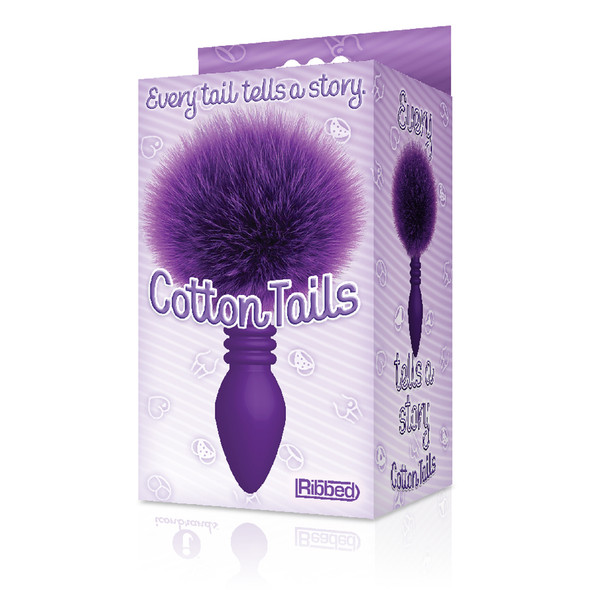 The 9's Cottontails Silicone Bunny Tail Butt Plug - Ribbed Purple The 9's Cottontails Silicone Bunny Tail Butt Plug - Ribbed Purple