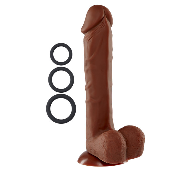 9 Inch Silicone Pro Odorless Dong - Brown 9 Inch Silicone Pro Odorless Dong - Brown