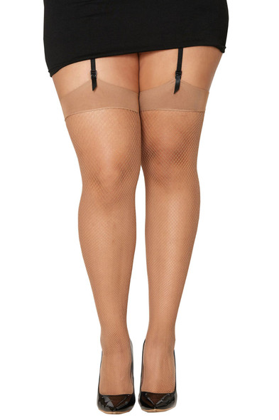 Fishnet Thigh High - Queen Size - Nude Fishnet Thigh High - Queen Size - Nude