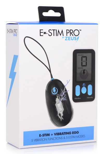 E-Stim Pro Silicone Vibrating Egg With Remote Control - Black E-Stim Pro Silicone Vibrating Egg With Remote Control - Black