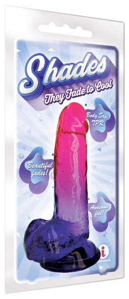 Shades - 8 Inch Gradient Dong - Pink and Plum Shades - 8 Inch Gradient Dong - Pink and Plum
