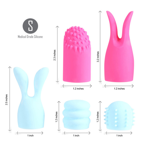Quinn 5 Piece Silicone Attachments - Pink/blue Quinn 5 Piece Silicone Attachments - Pink/blue