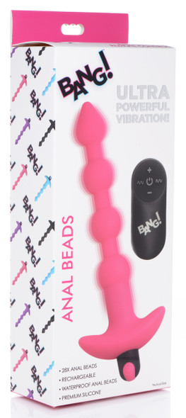 Bang - Vibrating Silicone Anal Beads and Remote Control - Pink Bang - Vibrating Silicone Anal Beads and Remote Control - Pink